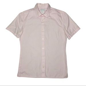 Calvin Klein pink short sleeve button down shirt fitted 100% cotton stretch